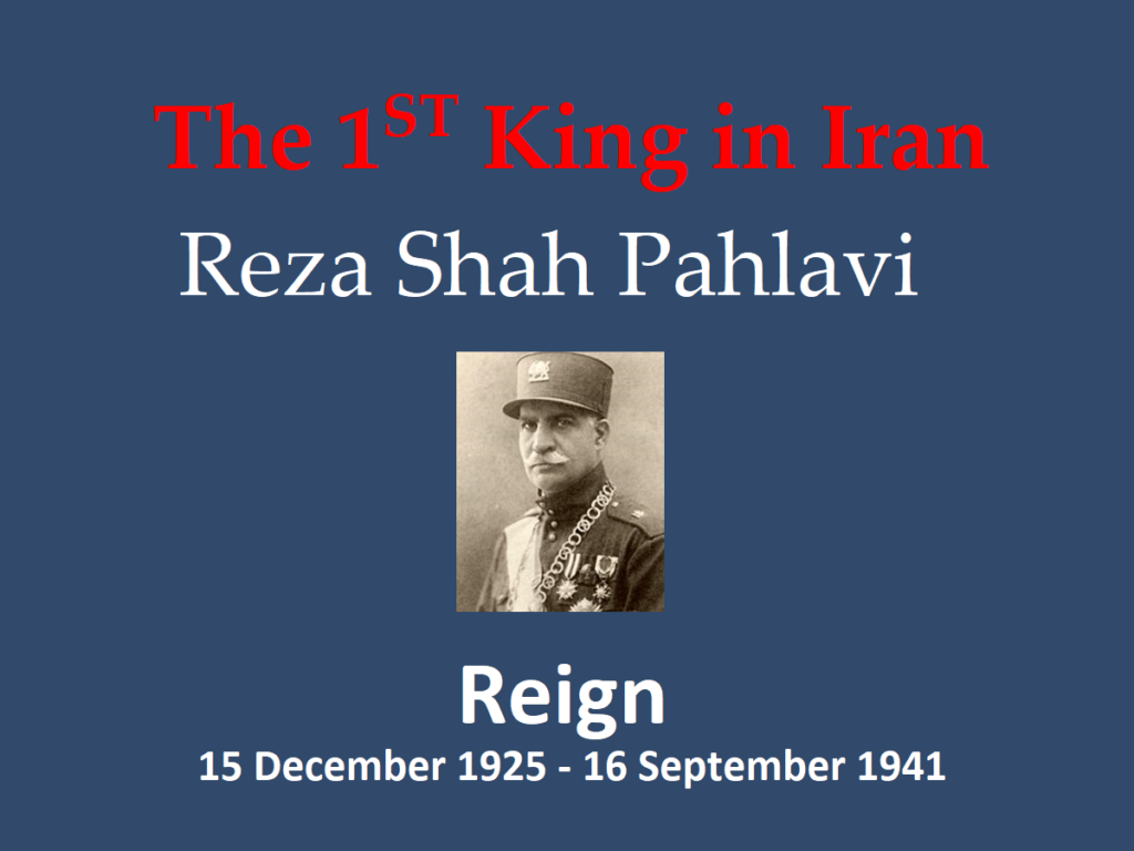1925 First King Persia. Reza Shah Pahlavi